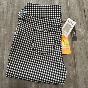 Ruby Rd Capri Pants‎ Size 12P Black White Gingham Slimming Waistband NWT Pull On